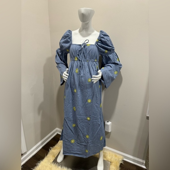 NWOT FREE PEOPLE Emory Embroidered Midi Dress SZ : M - Picture 12 of 14